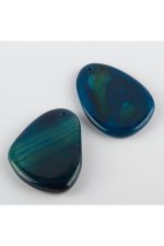 Özel Kesim Doğaltaş Plaka Akik Kolye Ucu-Mavi - Görsel 4