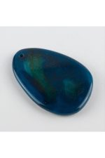 Özel Kesim Doğaltaş Plaka Akik Kolye Ucu-Mavi - Görsel 3