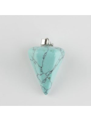 Turkuaz Pandül Doğaltaş Kolye Ucu-Turkuaz