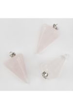 Pembe Kuvars Pandül Doğaltaş Kolye Ucu-Açık Pembe - Görsel 3