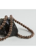 8 mm Kaplamalı Lav Taşı-Altın Rengi - Görsel 4