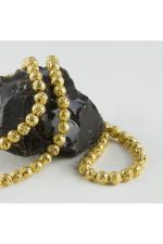 8 mm Kaplamalı Lav Taşı-Altın Rengi - Görsel 3