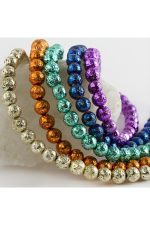 8 mm Kaplamalı Lav Taşı-Altın Rengi