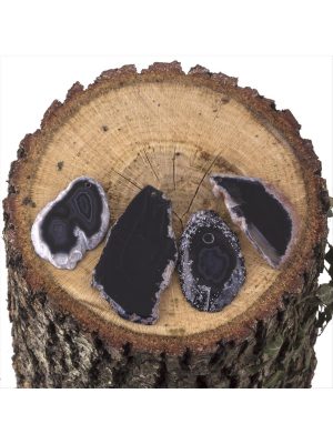 Plaka Akik Kolye Ucu-Parlak Siyah