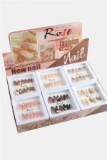 Rose Taşlı Takma Tırnak-Renkli - Görsel 2