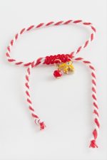 Kırlangıç Kristal Marteniçka Makrome İp Bileklik-Kırmızı - Görsel 2
