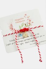 Papatya Marteniçka Makrome İp Bileklik-Kırmızı - Görsel 3