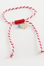 Papatya Marteniçka Makrome İp Bileklik-Kırmızı - Görsel 2
