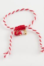 Yonca Kristal Marteniçka Makrome İp Bileklik-Kırmızı - Görsel 2