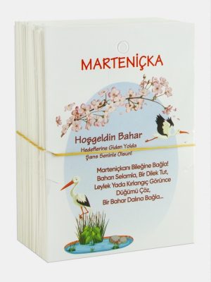 Marteniçka Bileklik Kartı-Beyaz