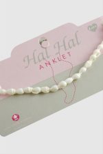 Deniz Kabuğu Boncuk Halhal-Beyaz