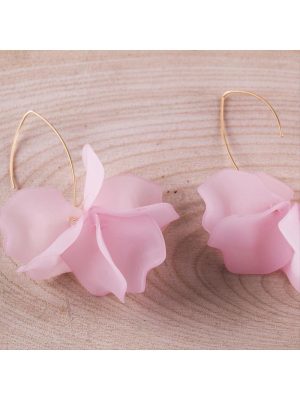 Çiçek Figürlü Zara Küpe-Şeker Pembesi