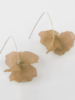 Çiçek Figürlü Zara Küpe-Kahverengi