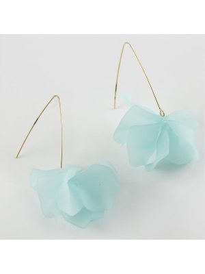 Çiçek Figürlü Zara Küpe-Turkuaz