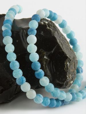 Mat Akik Taşı 6 mm-Mavi