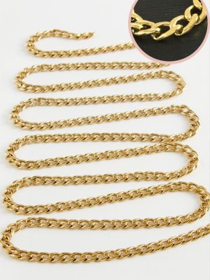 5 mm Düz Sarı Renkli Çelik Zincir 1 Metre-Sarı