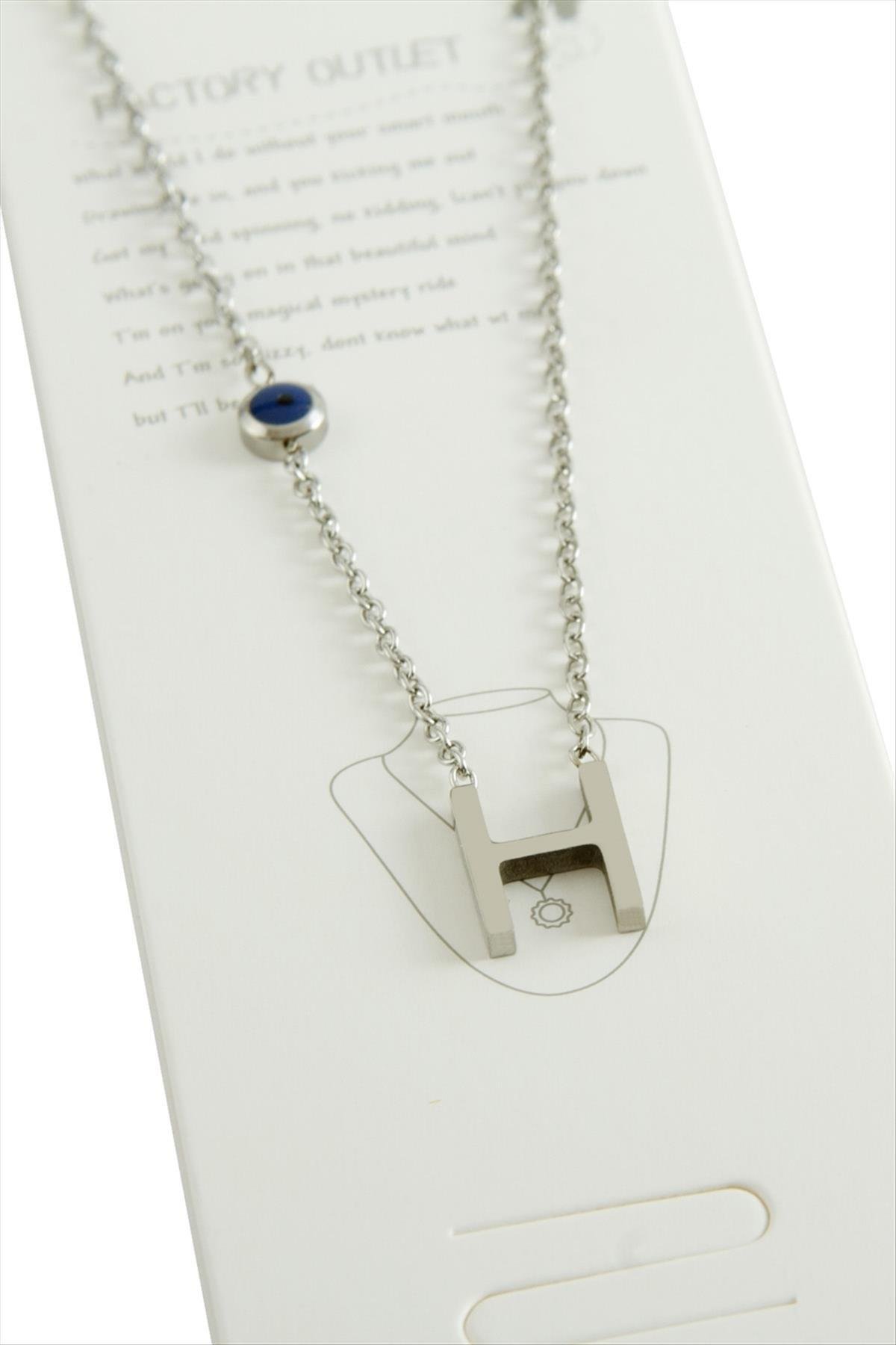 1205815_Gumus-Renkli-Harfli-Celik-Kolye-4775.jpg Gümüş Renkli Harfli Çelik Kolye-H - Görsel 1