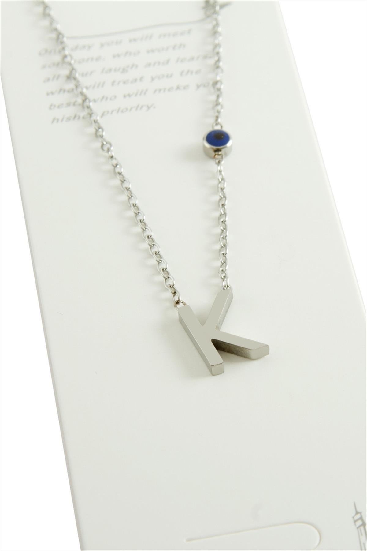 1205824_Gumus-Renkli-Harfli-Celik-Kolye-c7f8.jpg Gümüş Renkli Harfli Çelik Kolye-K - Görsel 1