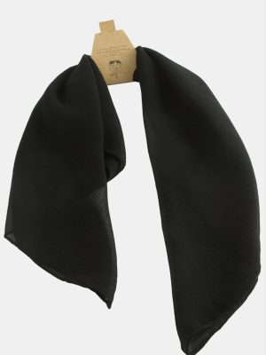 Kırmızı Siyah Şifon Fular 50 cm-Siyah