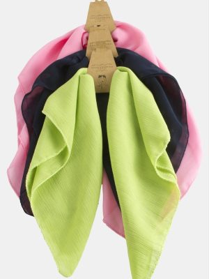 Renkli Şifon Fular 50 cm-Renkli