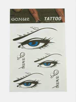 Göz Tattoo Dövme Sticker-Beyaz