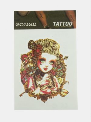 Kadın Tattoo Dövme Sticker-Beyaz