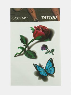 Gül Tattoo Dövme Sticker-Beyaz