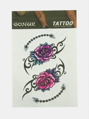 Gül Tattoo Dövme Sticker-Beyaz