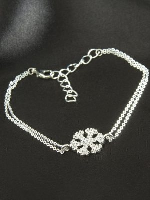 Kartanesi Zirkon Taşlı Bileklik-Gümüş Rengi