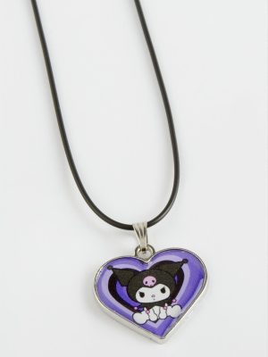 Kalp Uçlu Kolye-Mor