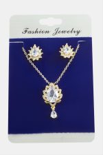 Oval Zirkon Taşlı Set Kolye-Gümüş Rengi - Görsel 2