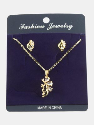 Yusufçuk Zirkon Taşlı Set Kolye-Yeşil