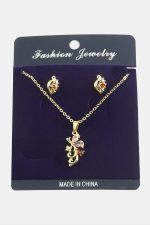 Yusufçuk Zirkon Taşlı Set Kolye-Renkli - Görsel 2