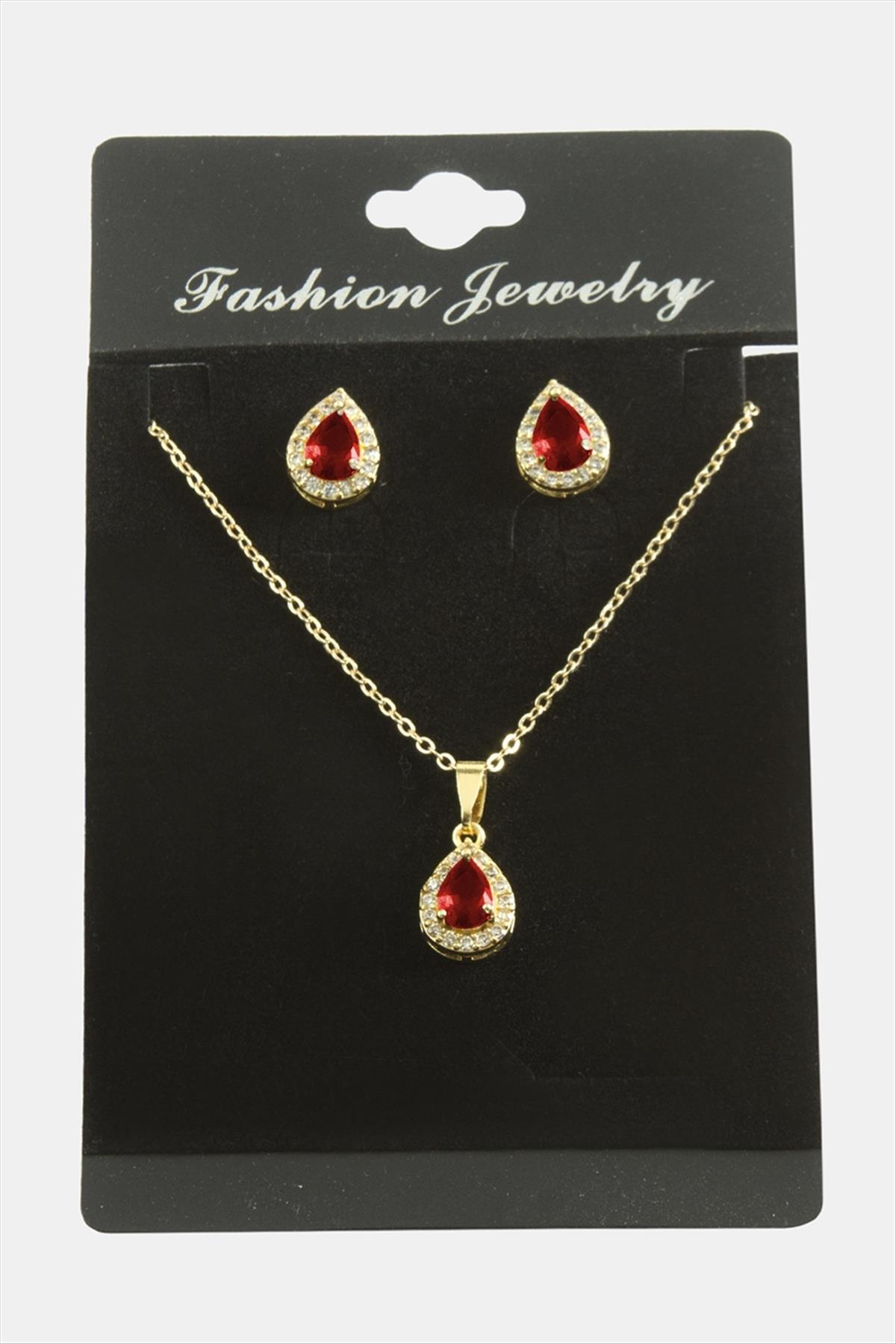 1206032_damla-zirkon-tasli-set-kolye-4f96-.jpg Damla Zirkon Taşlı Set Kolye-Siyah - Görsel 1