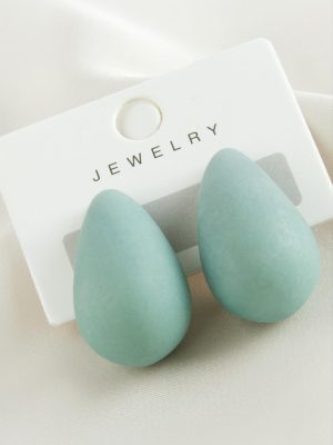 Damla Plastik Küpe-Turkuaz