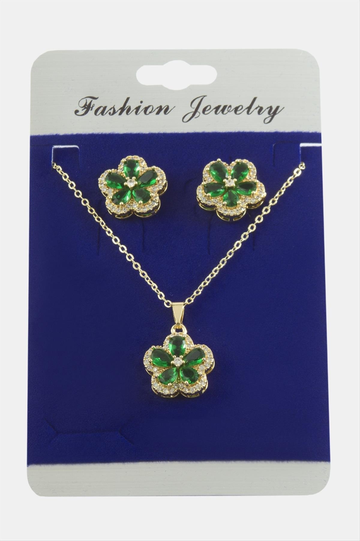 1206092_cicek-zirkon-tasli-set-kolye-06d1e7.jpg Çiçek Zirkon Taşlı Set Kolye-Kırmızı - Görsel 1