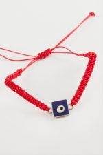 Kare Nazar Makrome Örgülü Bileklik-Renkli - Görsel 2