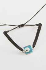 Kare Nazar Makrome Örgülü Bileklik-Renkli - Görsel 2