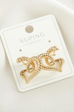 Xuping Kalp Lüks Çelik Küpe-Gümüş Rengi