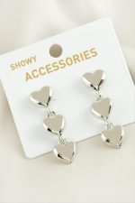 Kalp Yeni Sezon Metal Küpe-Gümüş Rengi - Görsel 2