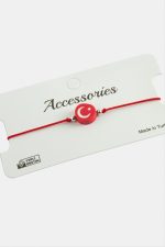 Ay Yıldız İp Bileklik-Kırmızı