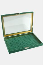 Cam Kapaklı Anfora Kumaş Tırnaklı Yüzük Standı 24X34 cm-Siyah - Görsel 2