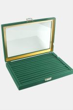 Cam Kapaklı Anfora Kumaş Kelepçe Yüzük Standı 24X34 cm-Açık Pembe - Görsel 2