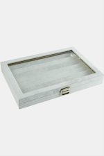 Cam Kapaklı Anfora Kumaş Küpe Standı 24X34 cm-Siyah