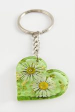 Papatya Kalp Epoksi Anahtarlık-Yeşil - Görsel 2