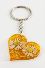 Papatya Kalp Epoksi Anahtarlık-Yeşil