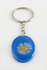 Papatya Oval Epoksi Anahtarlık-Mavi - Görsel 2