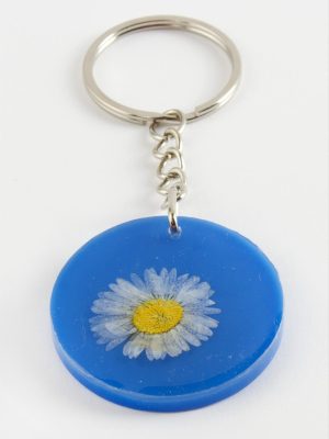 Papatya Epoksi Anahtarlık-Mor