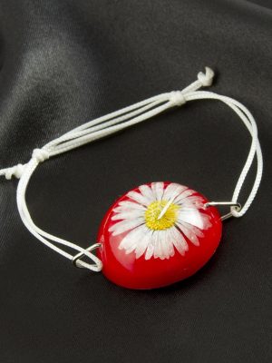 Papatya Epoksi Bileklik-Pembe