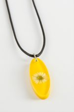 Papatya Oval Epoksi Kolye-Sarı - Görsel 2
